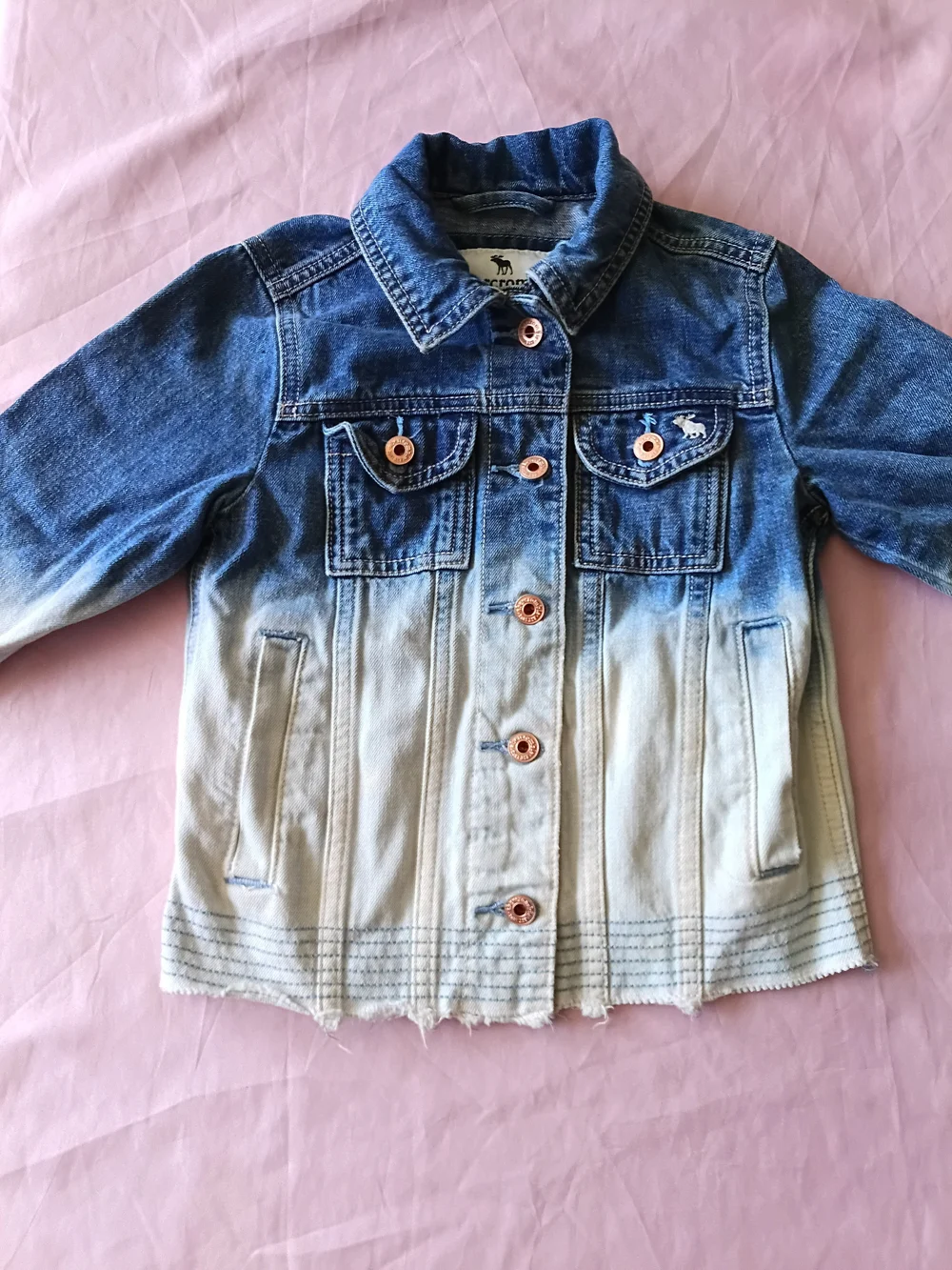Abercrombie & Fitch Kids Girls Ombre Denim Jean Jacket Size 5/6